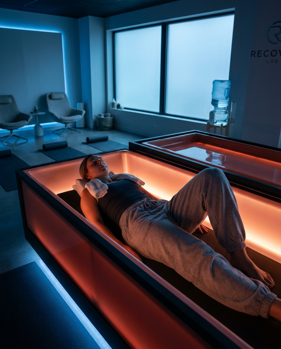 Athlete recovering in the Stasis Capsule